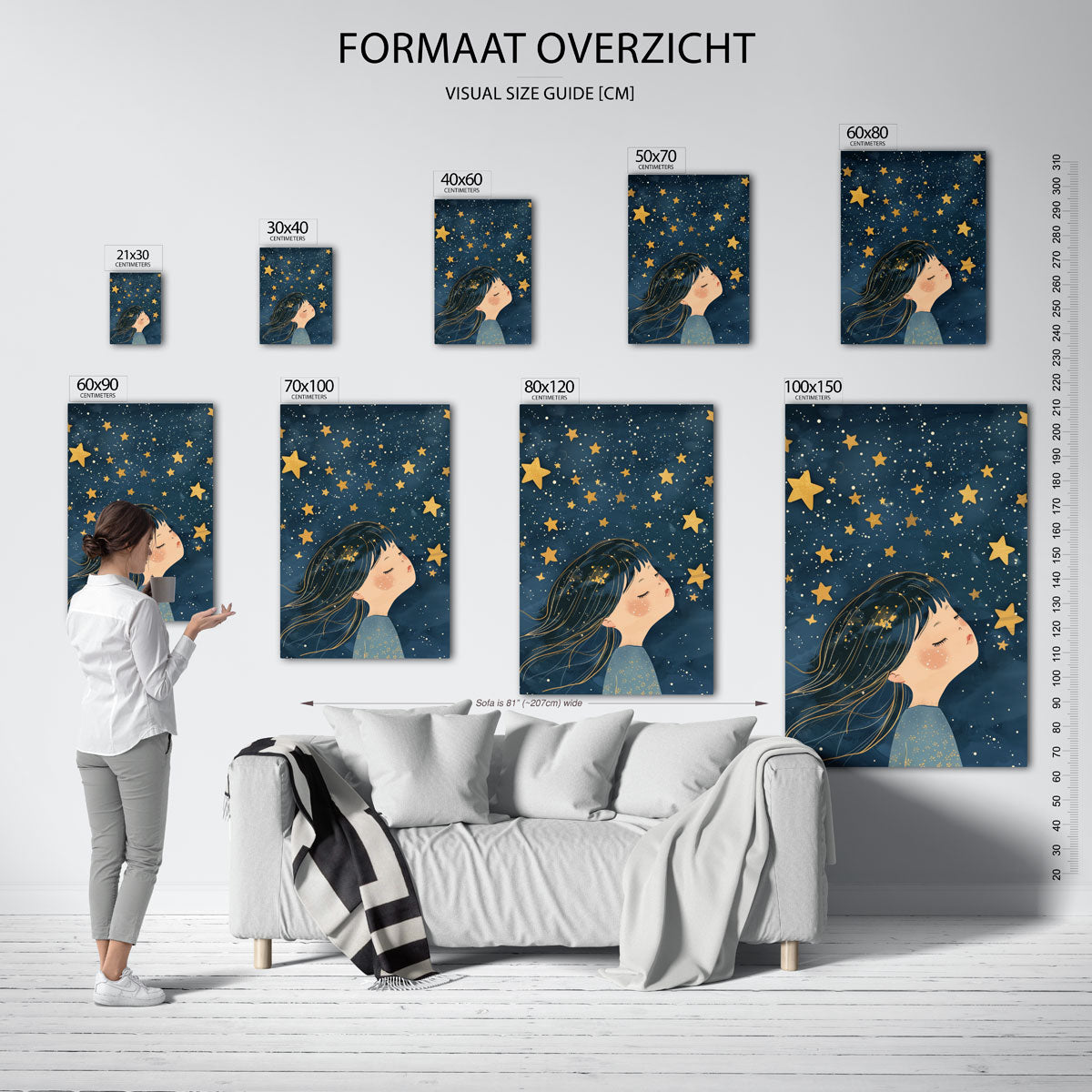 Meisje met sterren Poster
