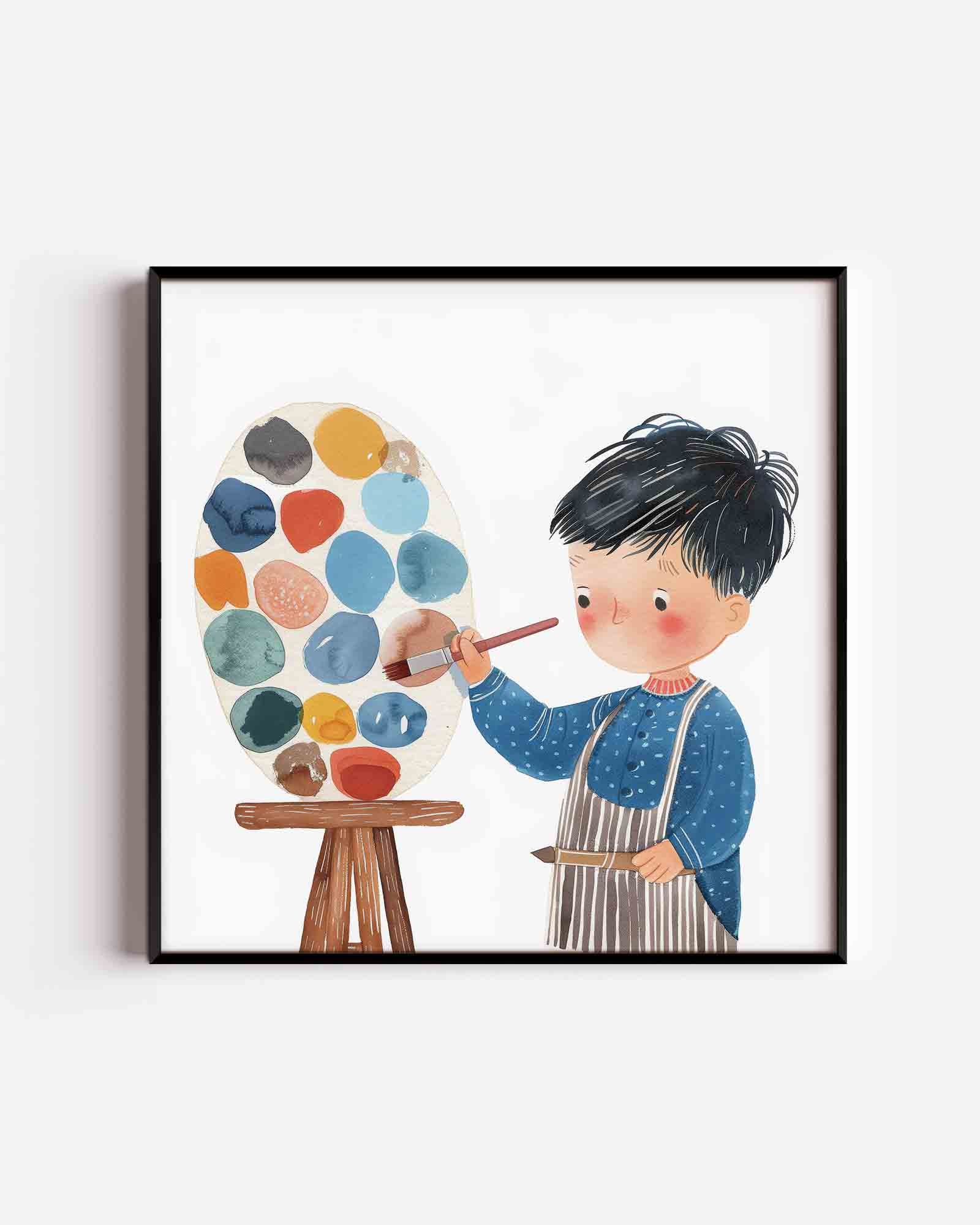 Kind met schilderspalet Poster