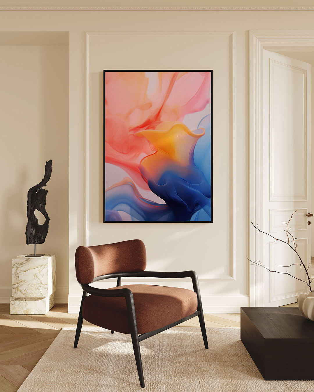Vloeiende kleuren Kunstwerk