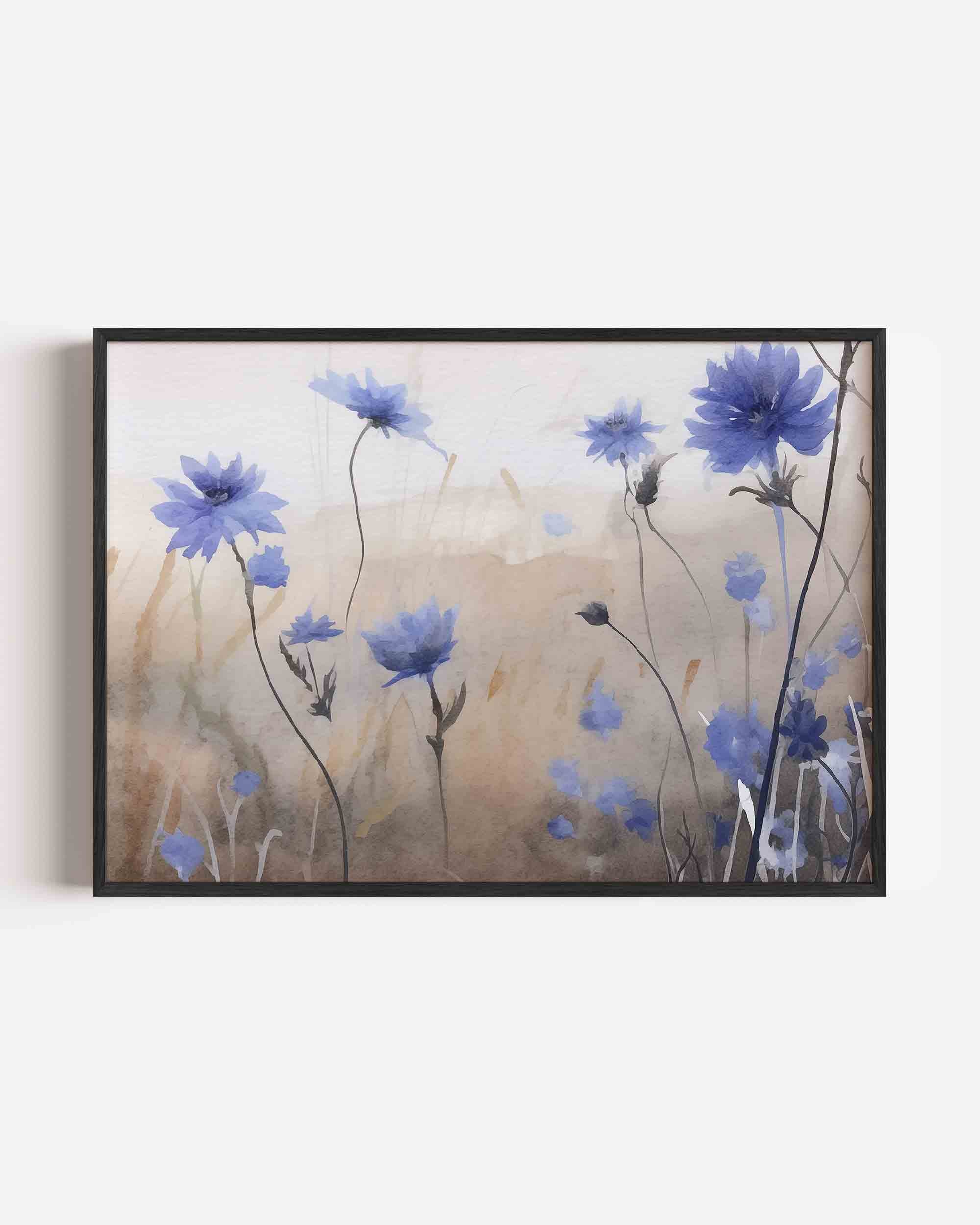 Blauwe bloemen Poster