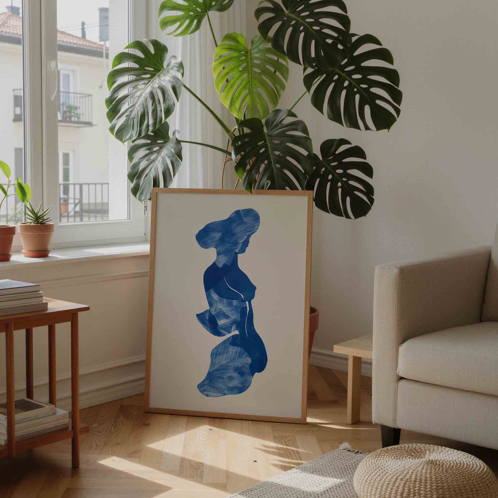 Blauwe figuur Poster