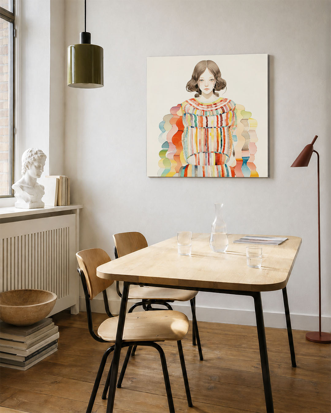 Kleurrijke golvende vormen Kunstwerk