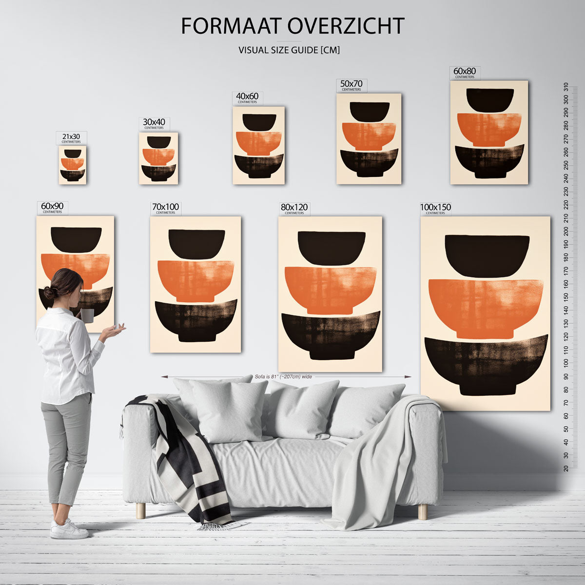 Gestapelde kommen Poster