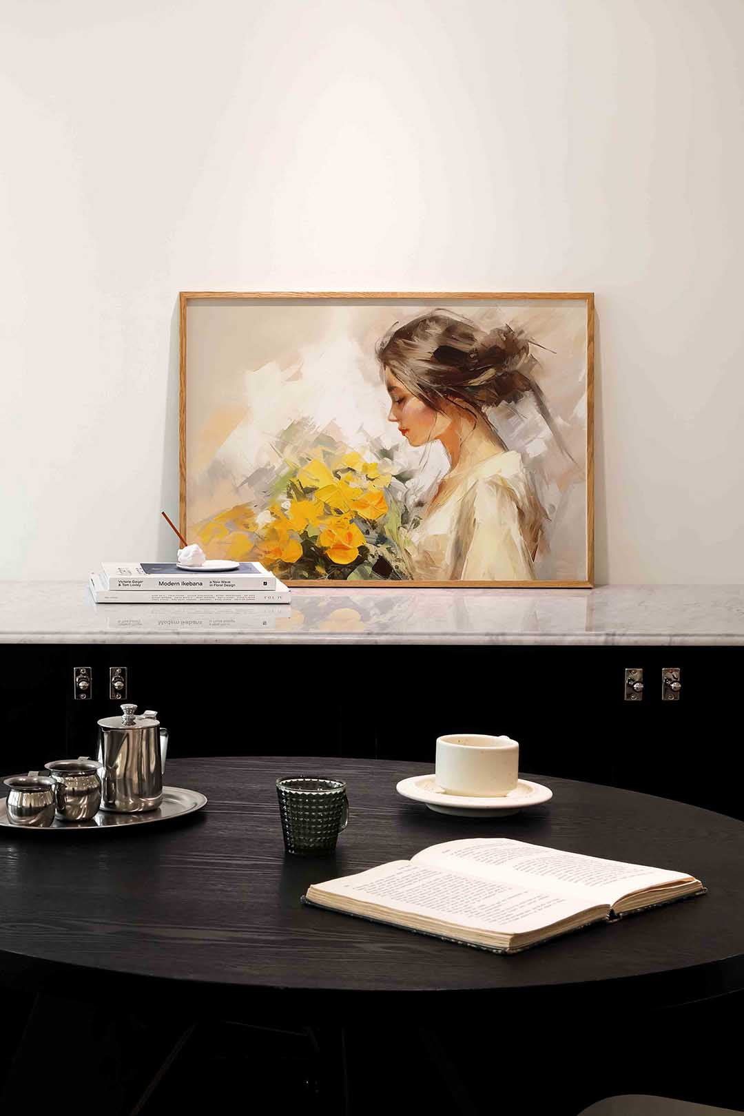 Vrouw met bloemen Poster