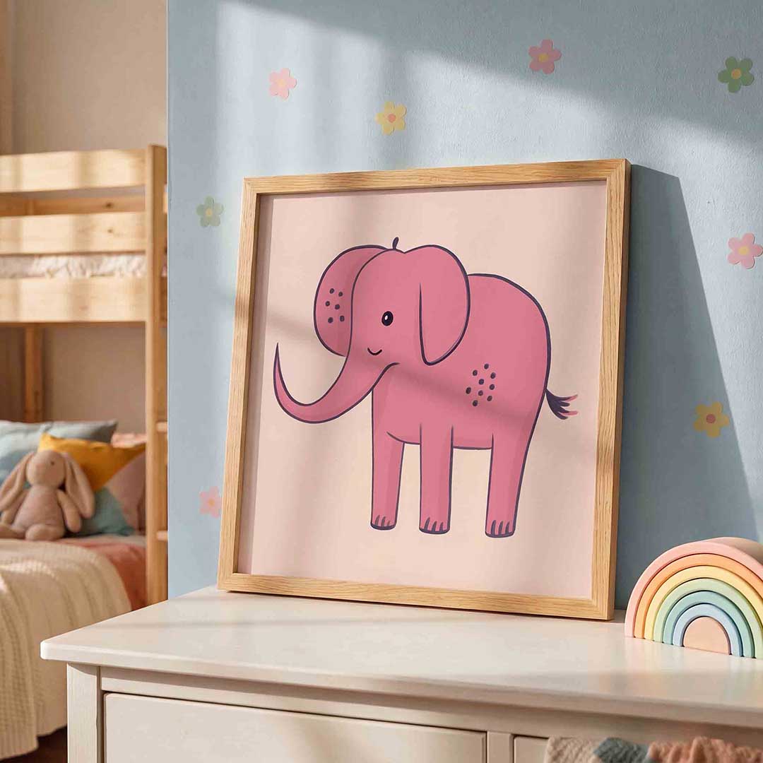 Roze olifant Poster