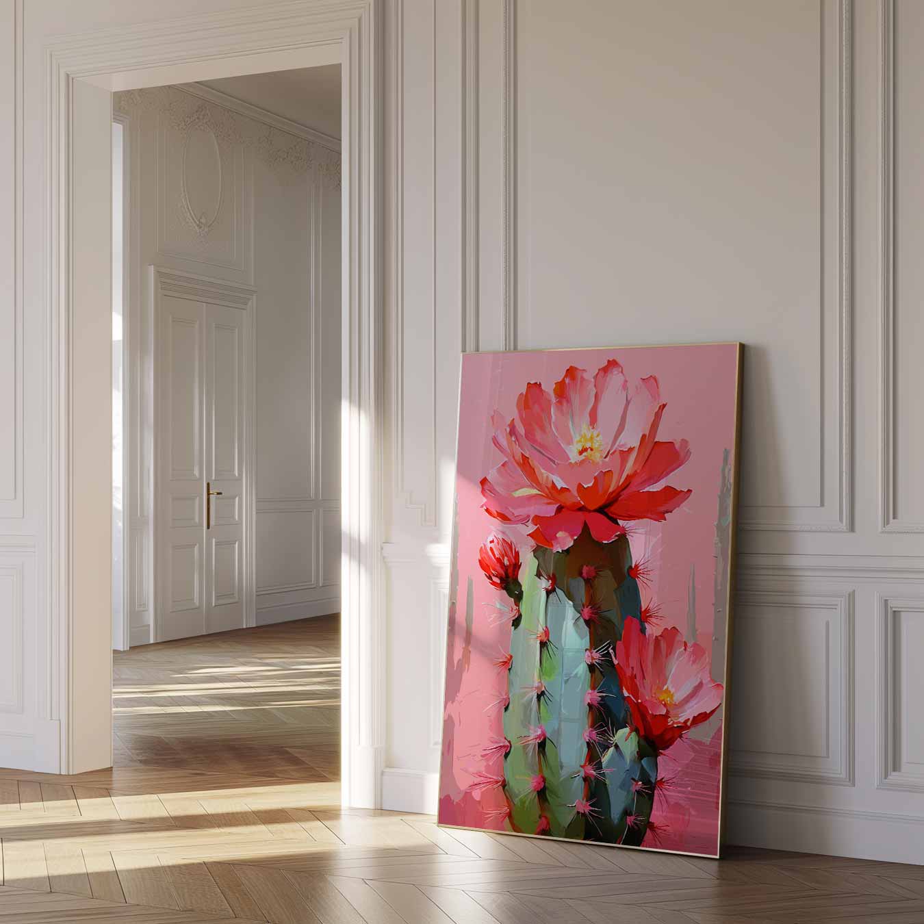Bloeiende Cactus Kunstposter-WallArtistic