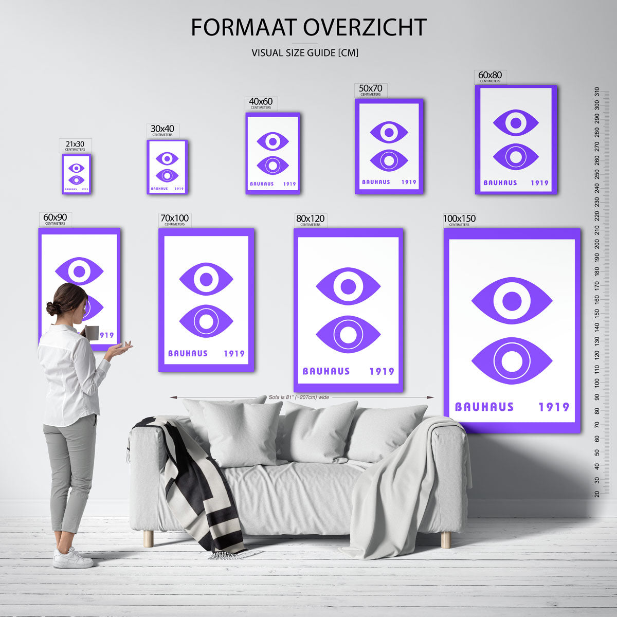 Oogvormen en lijnen Poster