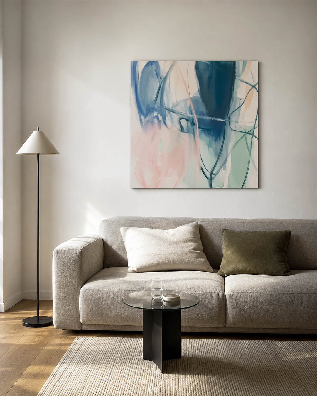 Vloeiende kleurencompositie Kunstwerk