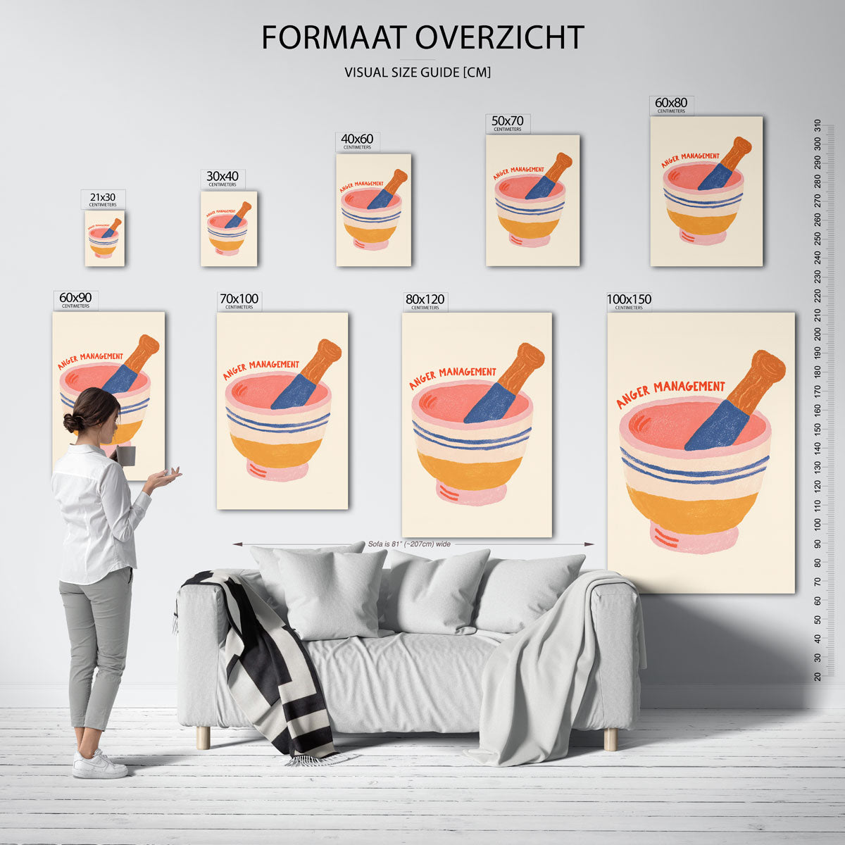 Kom met stamper Poster