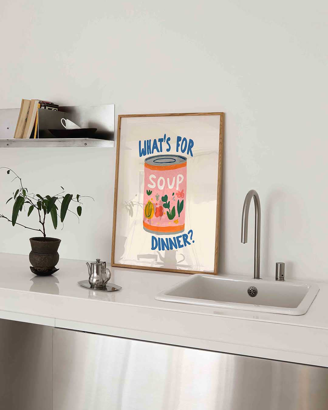 Soepblik met tekst Poster