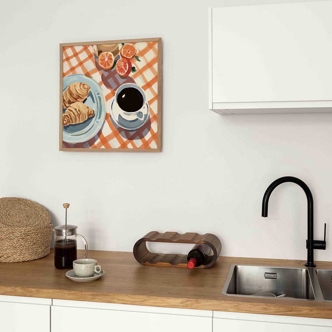 Ontbijt met croissants Poster