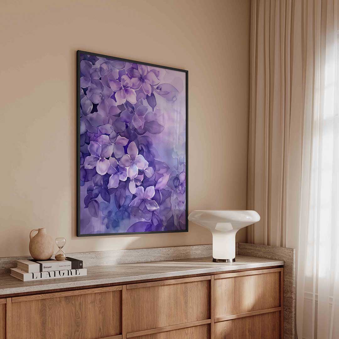 Paarse bloemen Poster