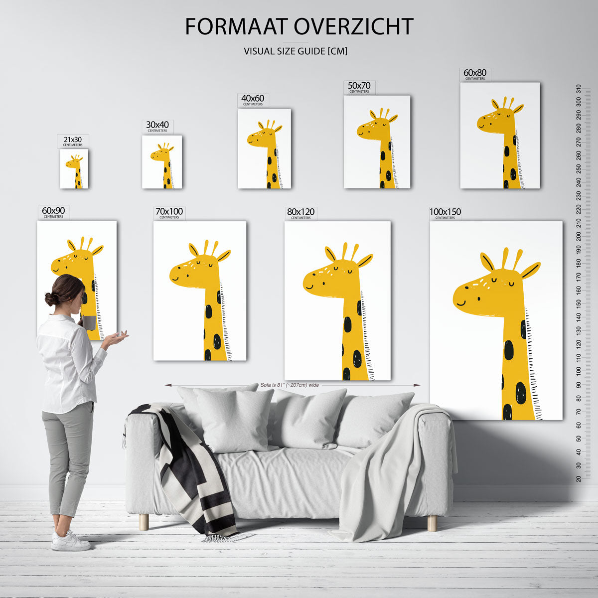 Giraffe illustratie Poster