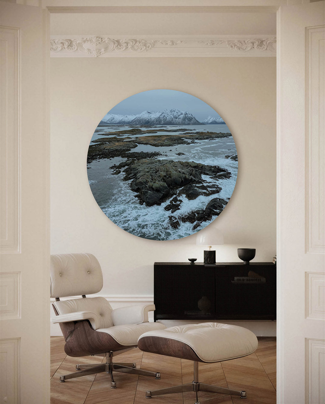 Berglandschap met zee Muurcirkel