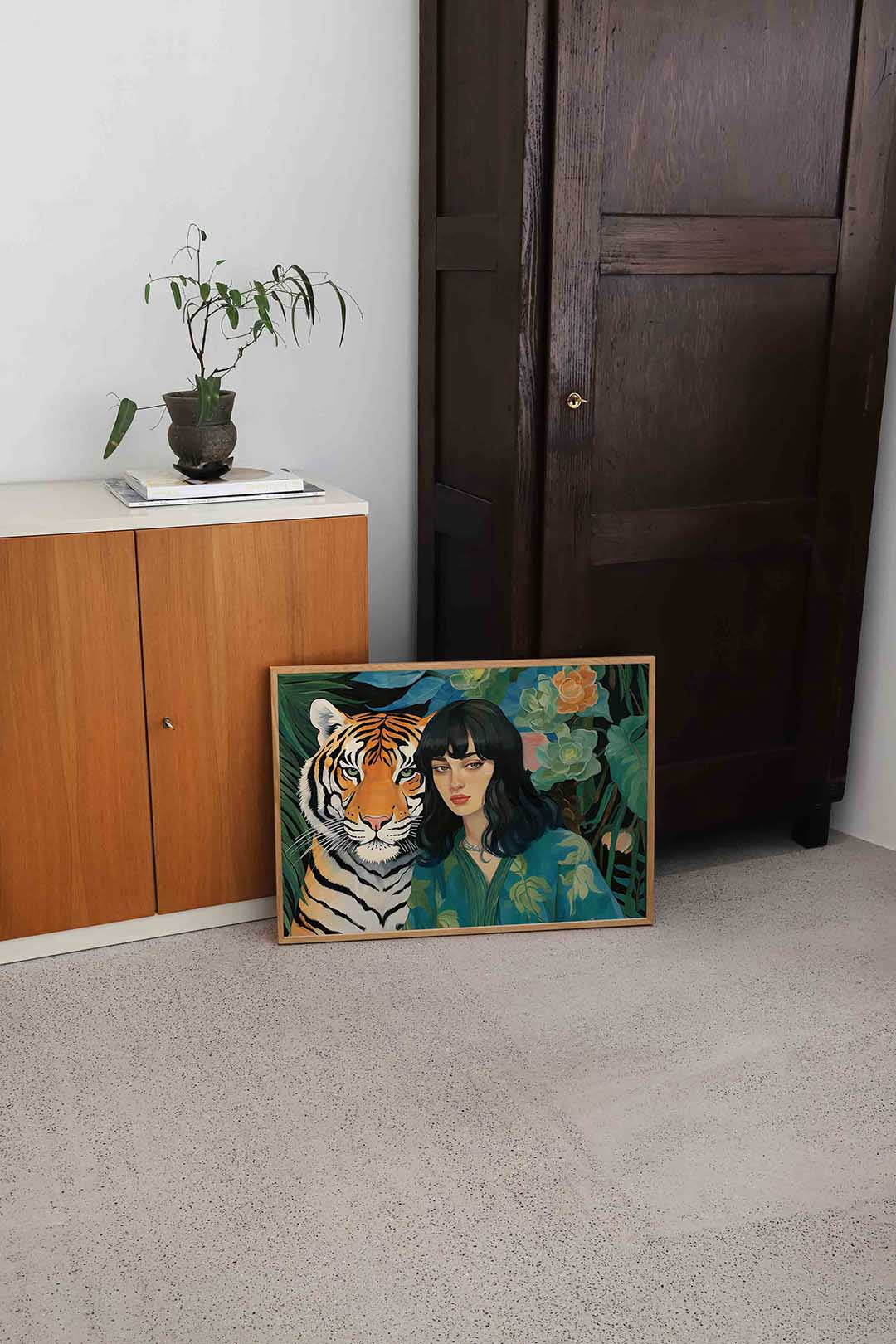 Tijger en vrouw Poster