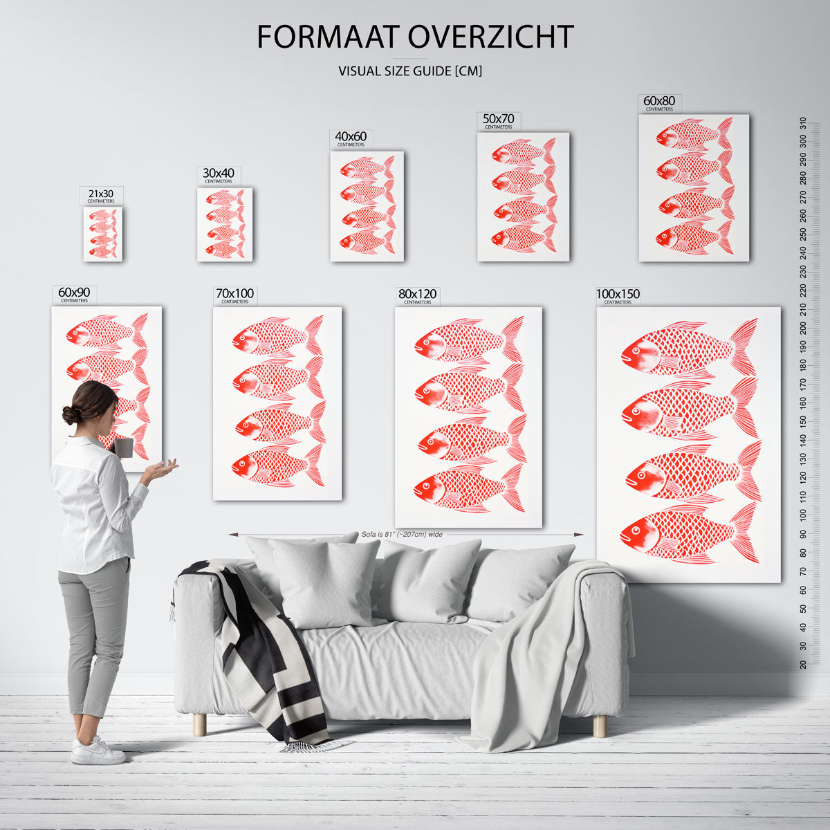 Vier rode vissen Poster