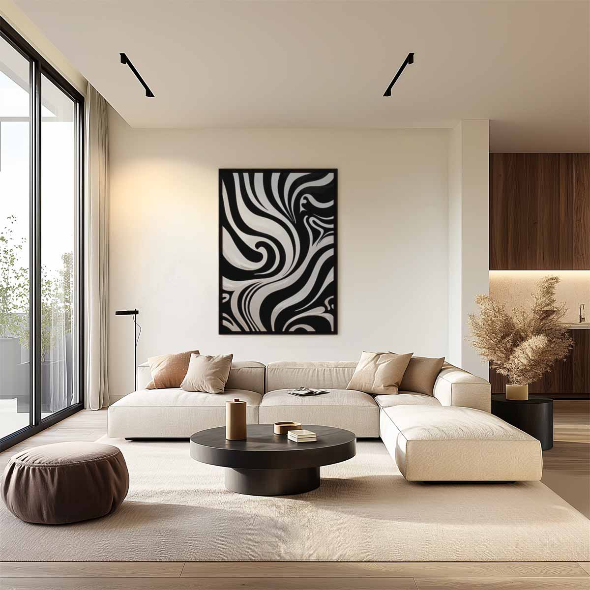 Golvende Lijnen Kunstwerk Kunstwerk-canvas-dibond-plexiglas-wanddecoratie-WallArtistic
