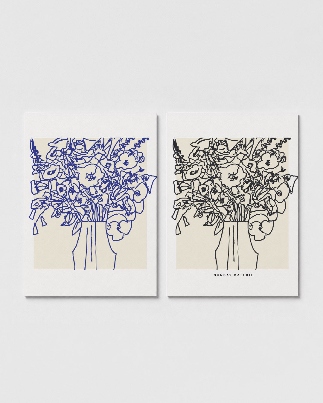 Bloemrijke lijnenspel Posterset
