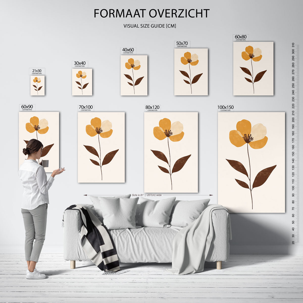 Bloem met bruine bladeren Poster