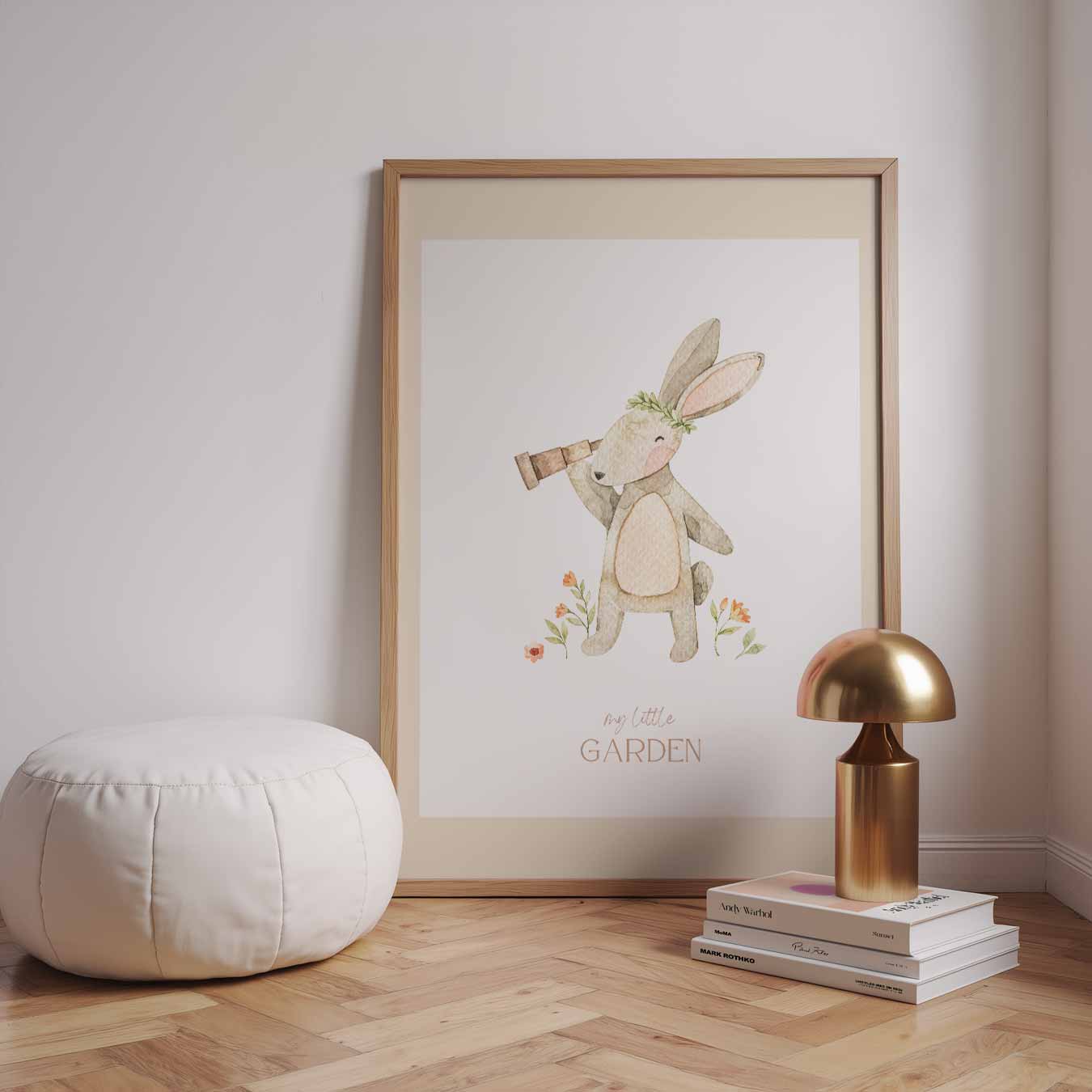 Schattige Tuin Konijn Poster-WallArtistic