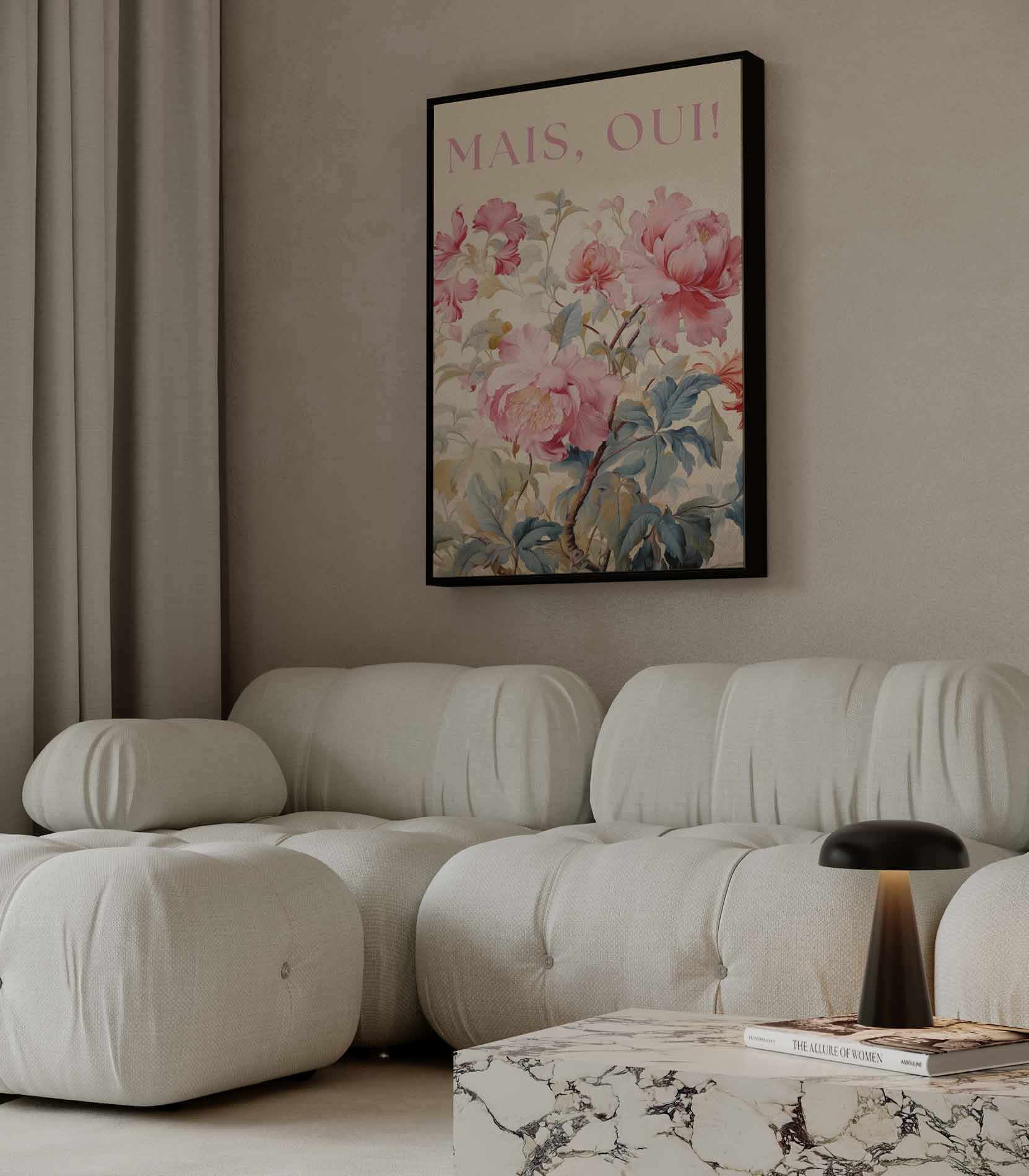 Mais, Oui! - Bloemenpracht in Pastel Kunstwerk-canvas-dibond-plexiglas-wanddecoratie-WallArtistic