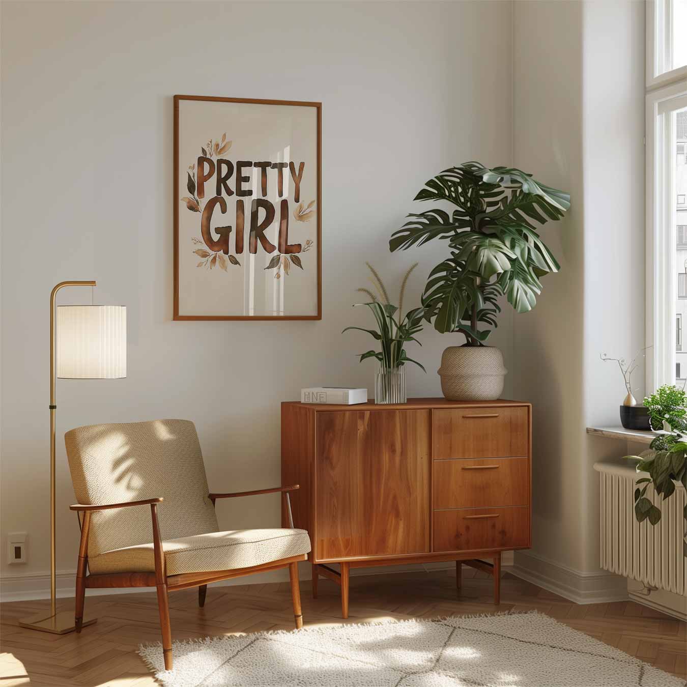 Pretty Girl Bloemenposter-WallArtistic