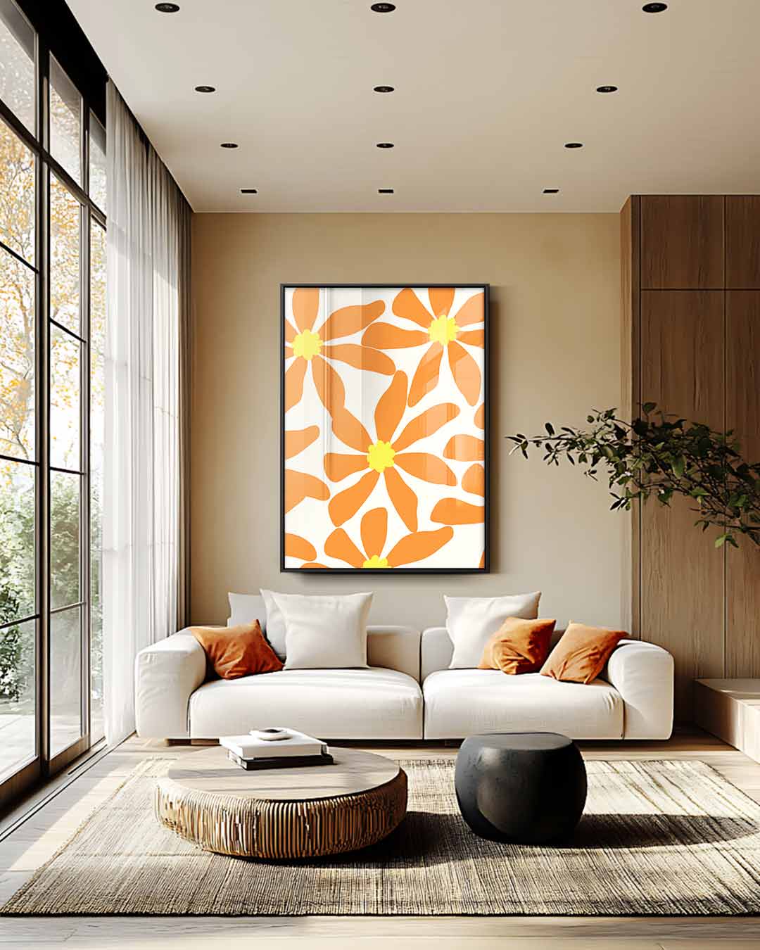 Bloemenpracht in Oranje Kunstwerk-canvas-dibond-plexiglas-wanddecoratie-WallArtistic