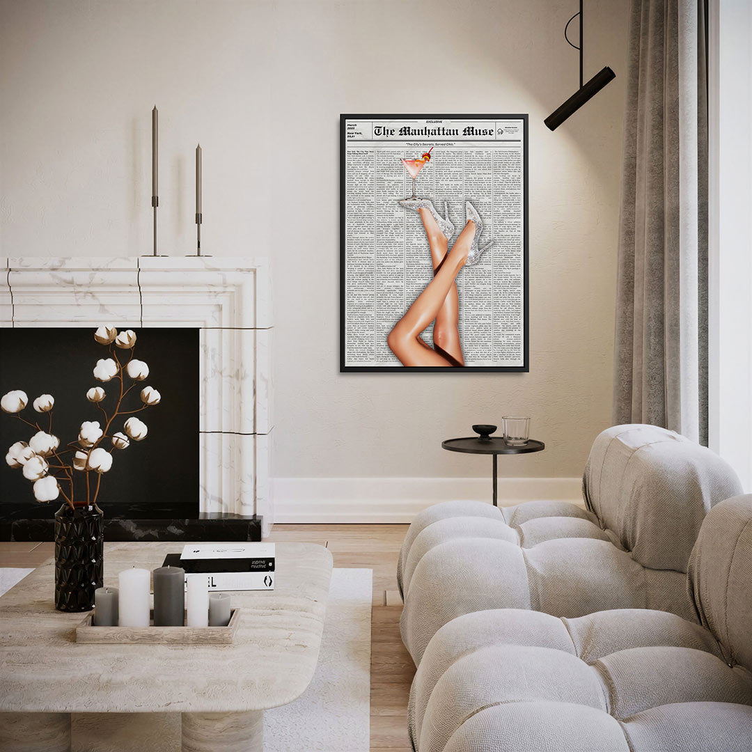 Glinsterende schoenen en cocktail Kunstwerk