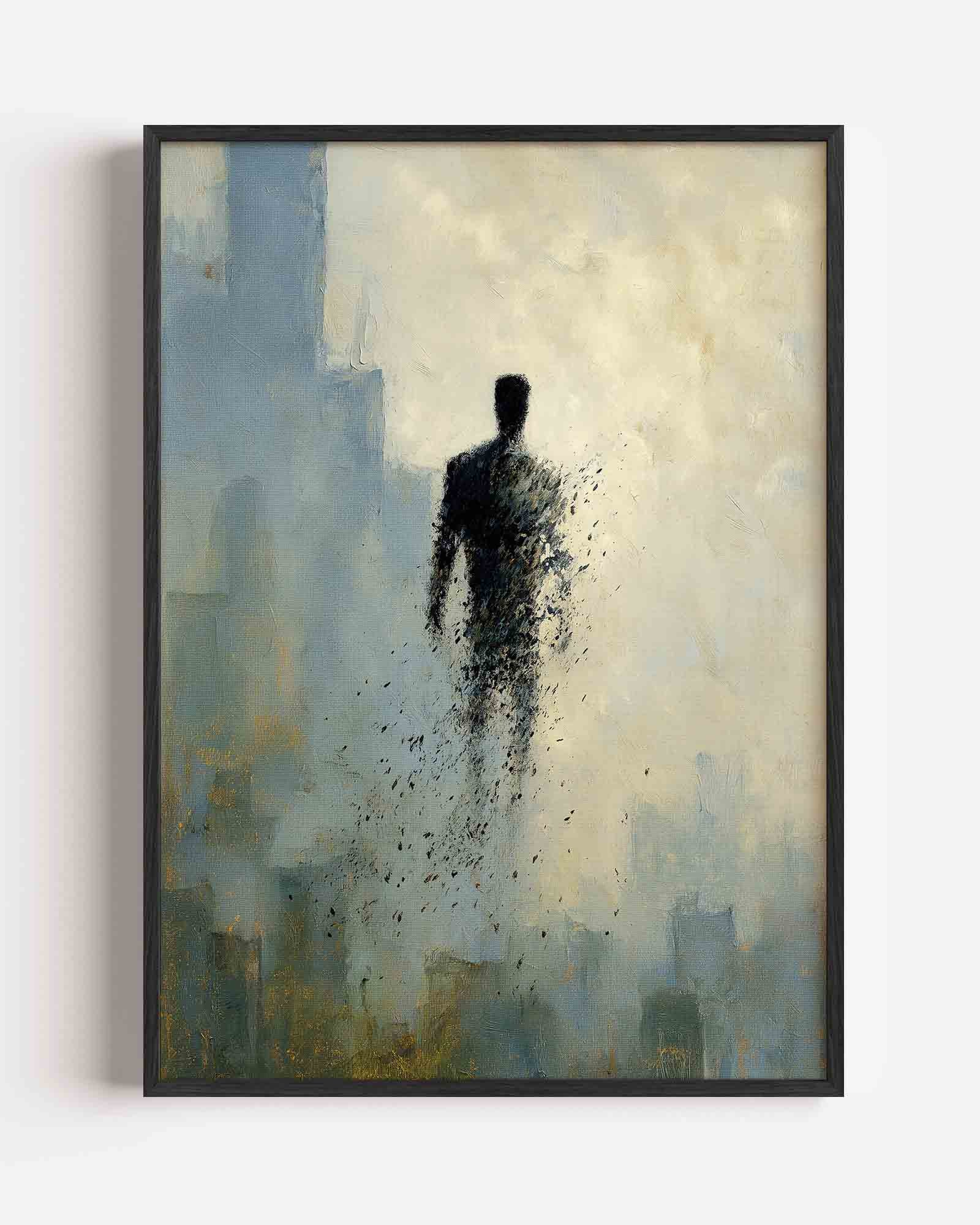 Figuur in mist Poster
