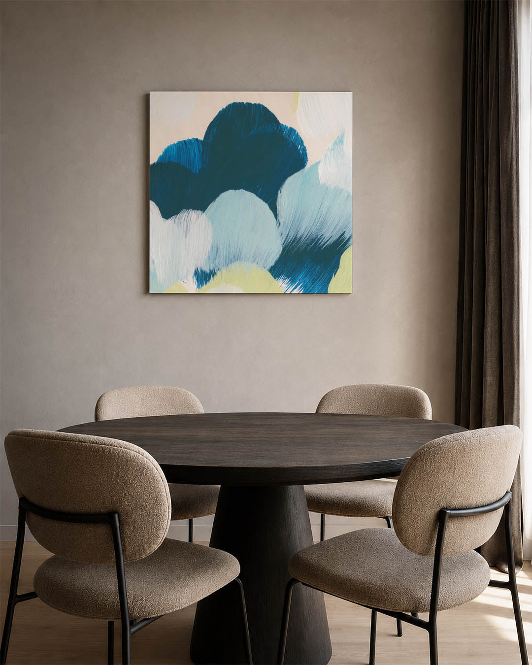 Kleurrijke borstelvegen Kunstwerk