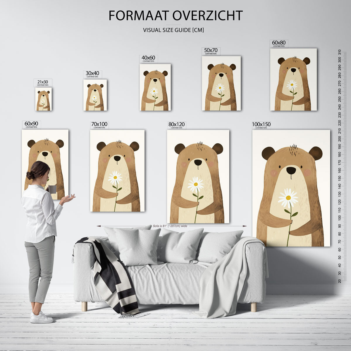 Beer met bloem Poster