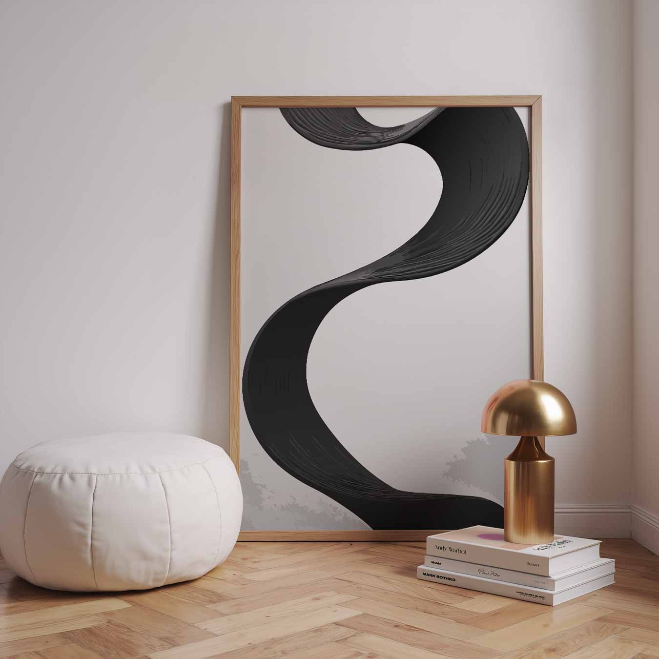 Elegante Zwarte Abstractie Poster-WallArtistic