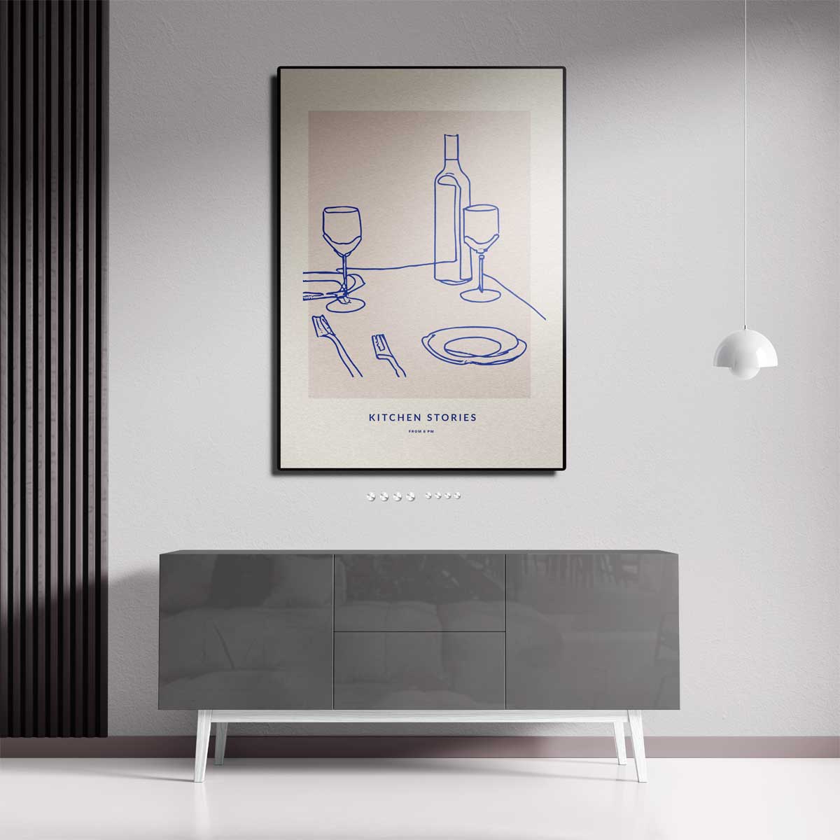 Eenvoudige Tafelscène Illustratie Kunstwerk-canvas-dibond-plexiglas-wanddecoratie-WallArtistic