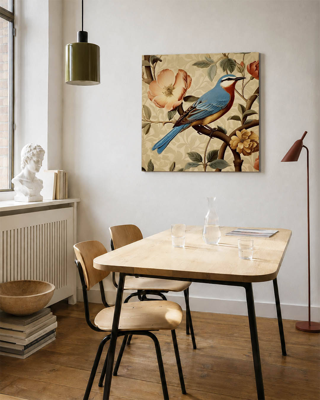 Vogel en bloemen Kunstwerk