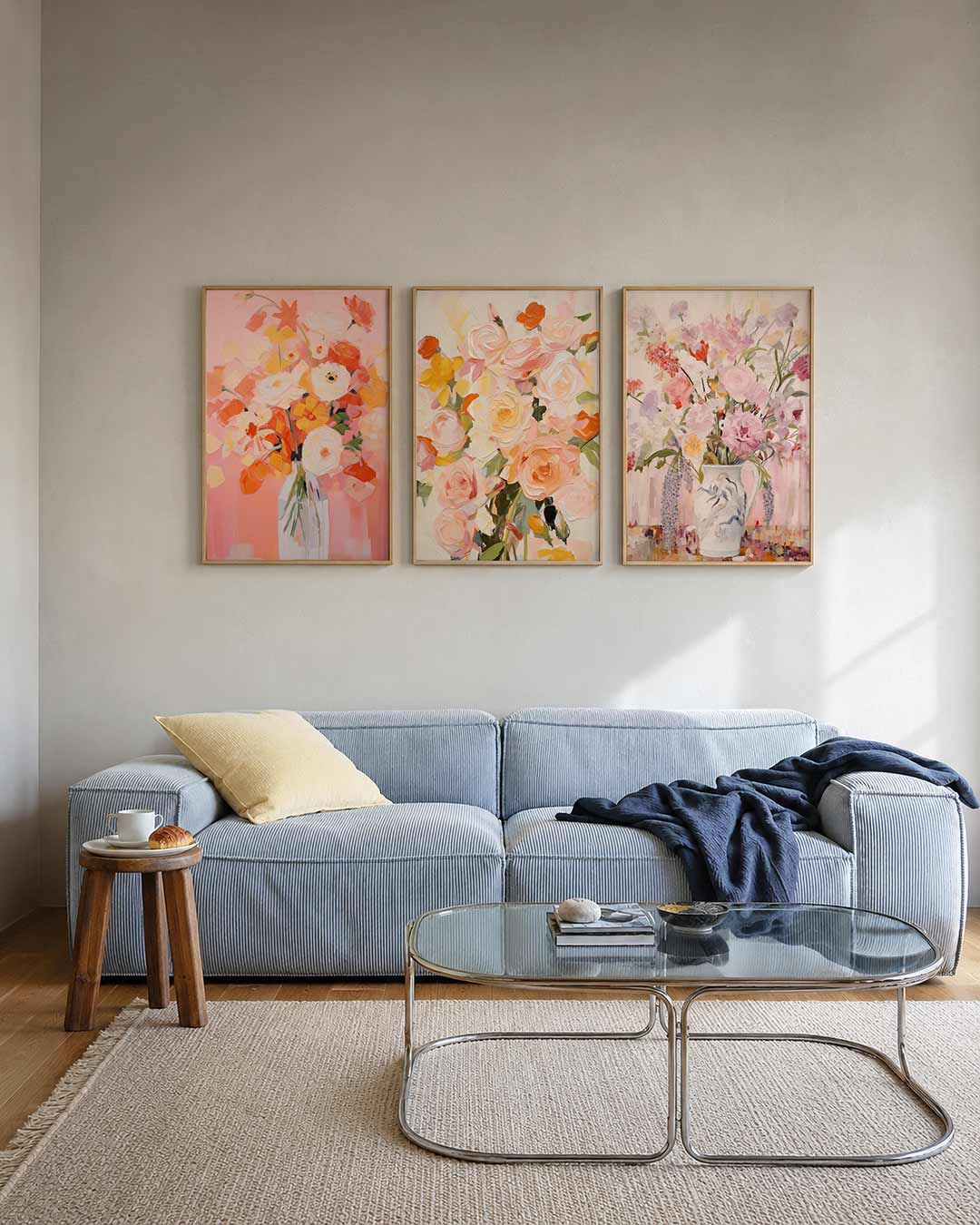 Bloemrijke kleurvlakken Posterset