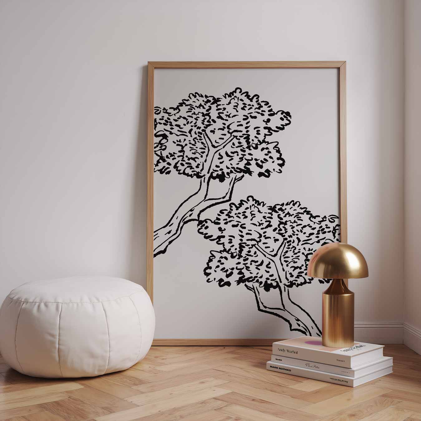 Elegante Bomen Illustratie Poster-WallArtistic