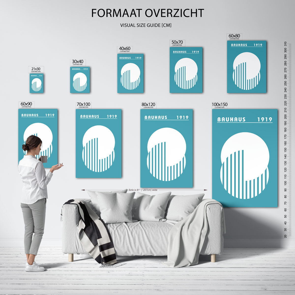 Cirkel en strepen Poster