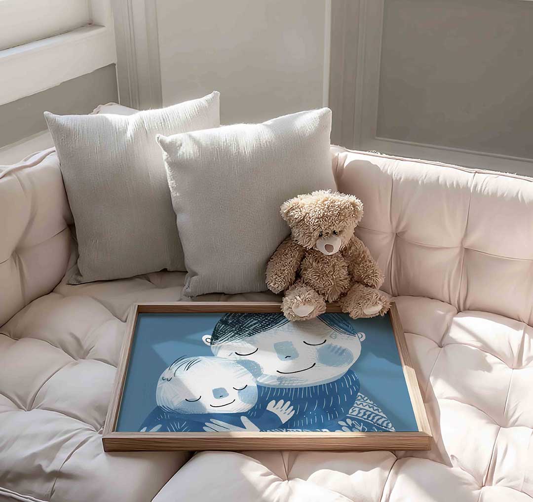 Knuffelende figuren Poster