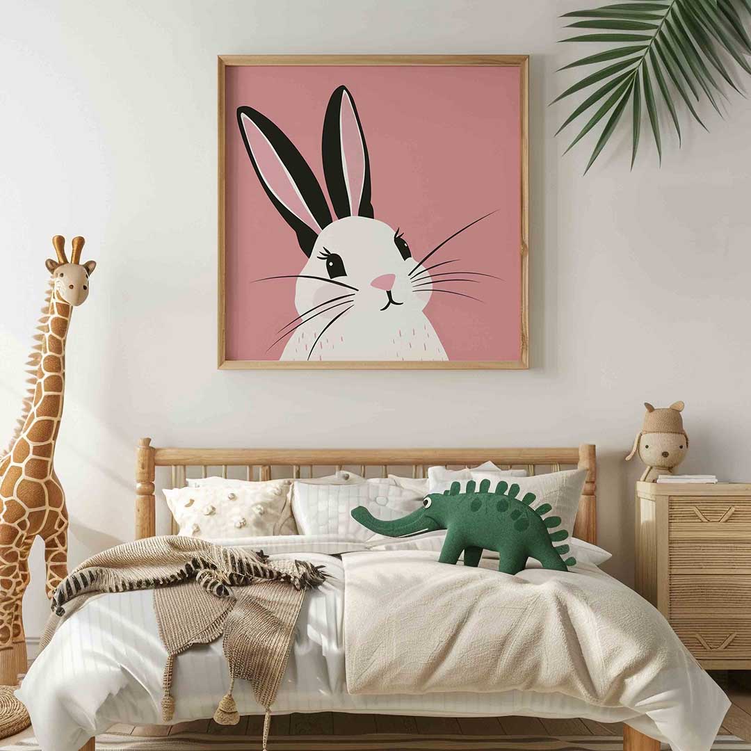 Konijn op roze Poster