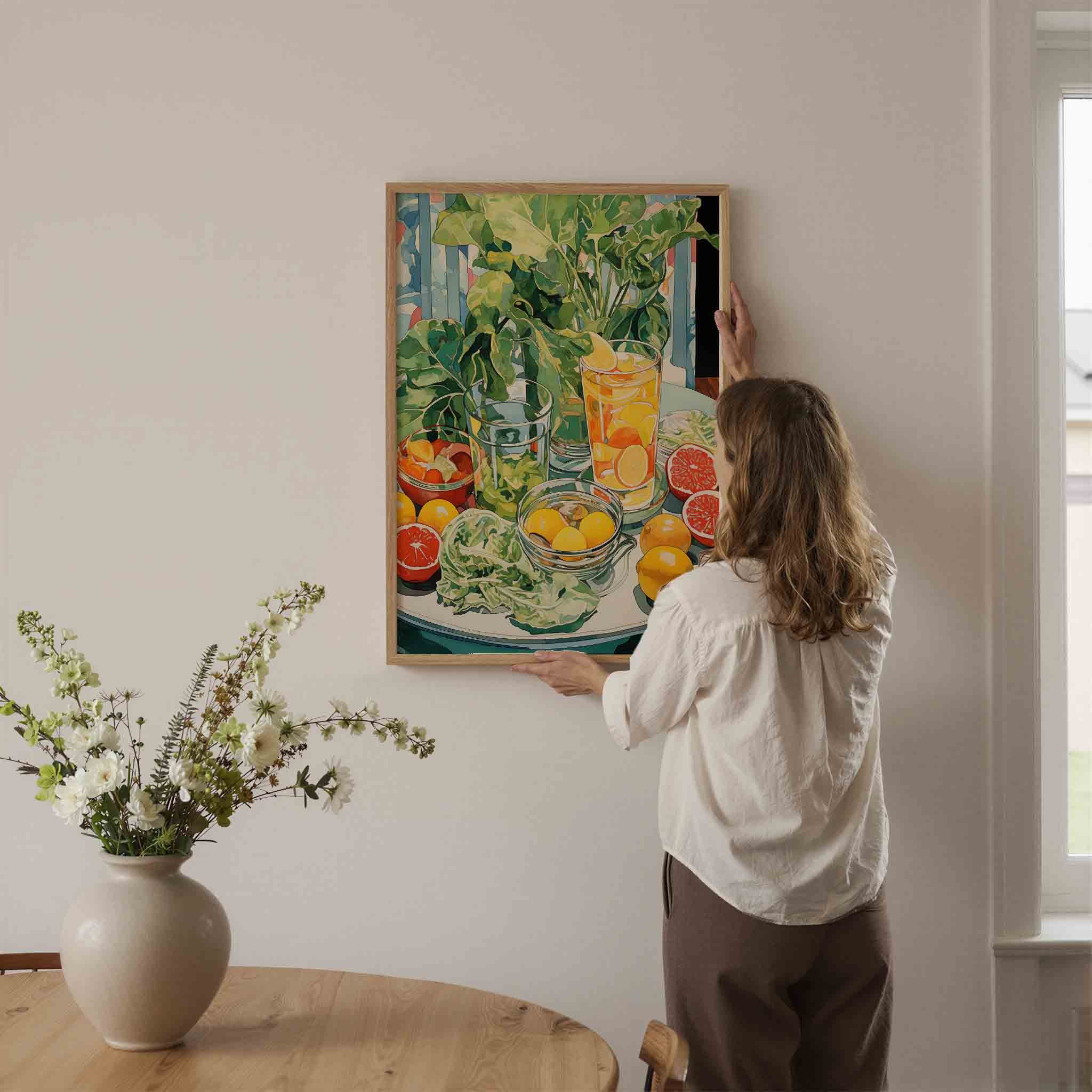 Groene bladeren en citrus Poster