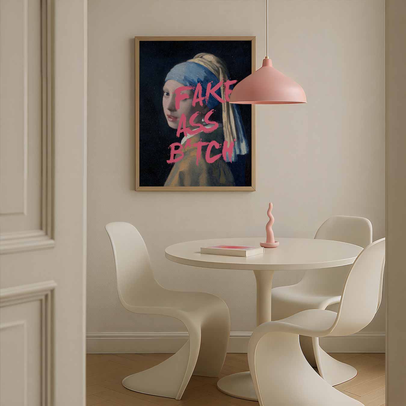 Stoere Meisje met de Parel Poster-WallArtistic