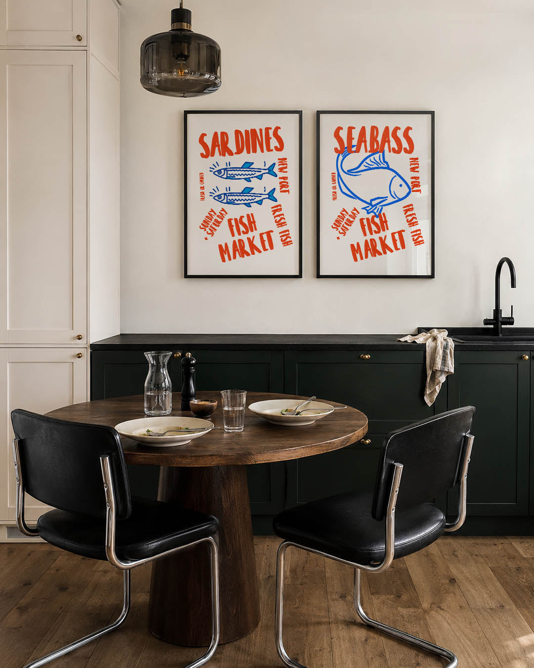 Vissen en letters Posterset