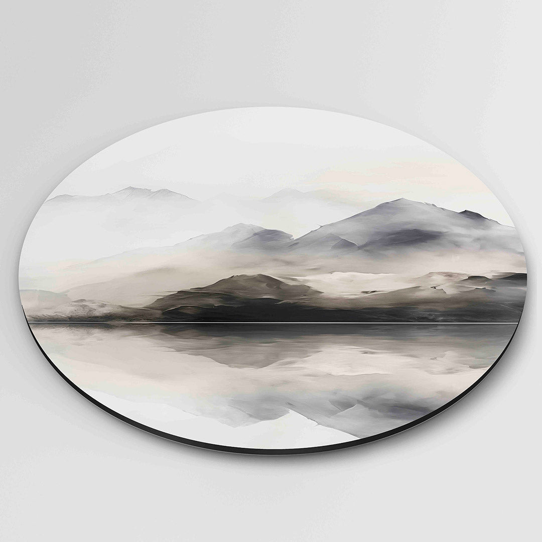 Berglandschap reflectie Muurcirkel