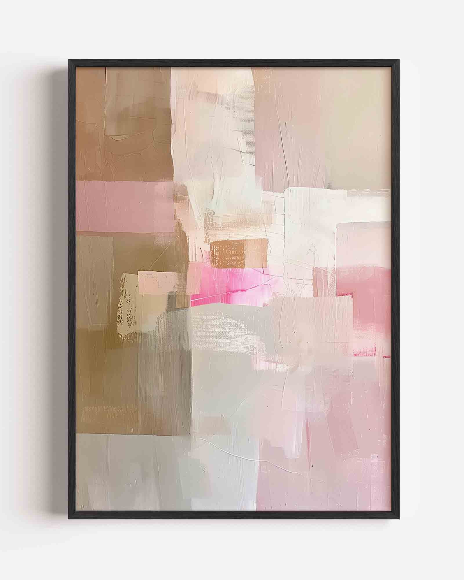 Abstracte roze en beige Poster