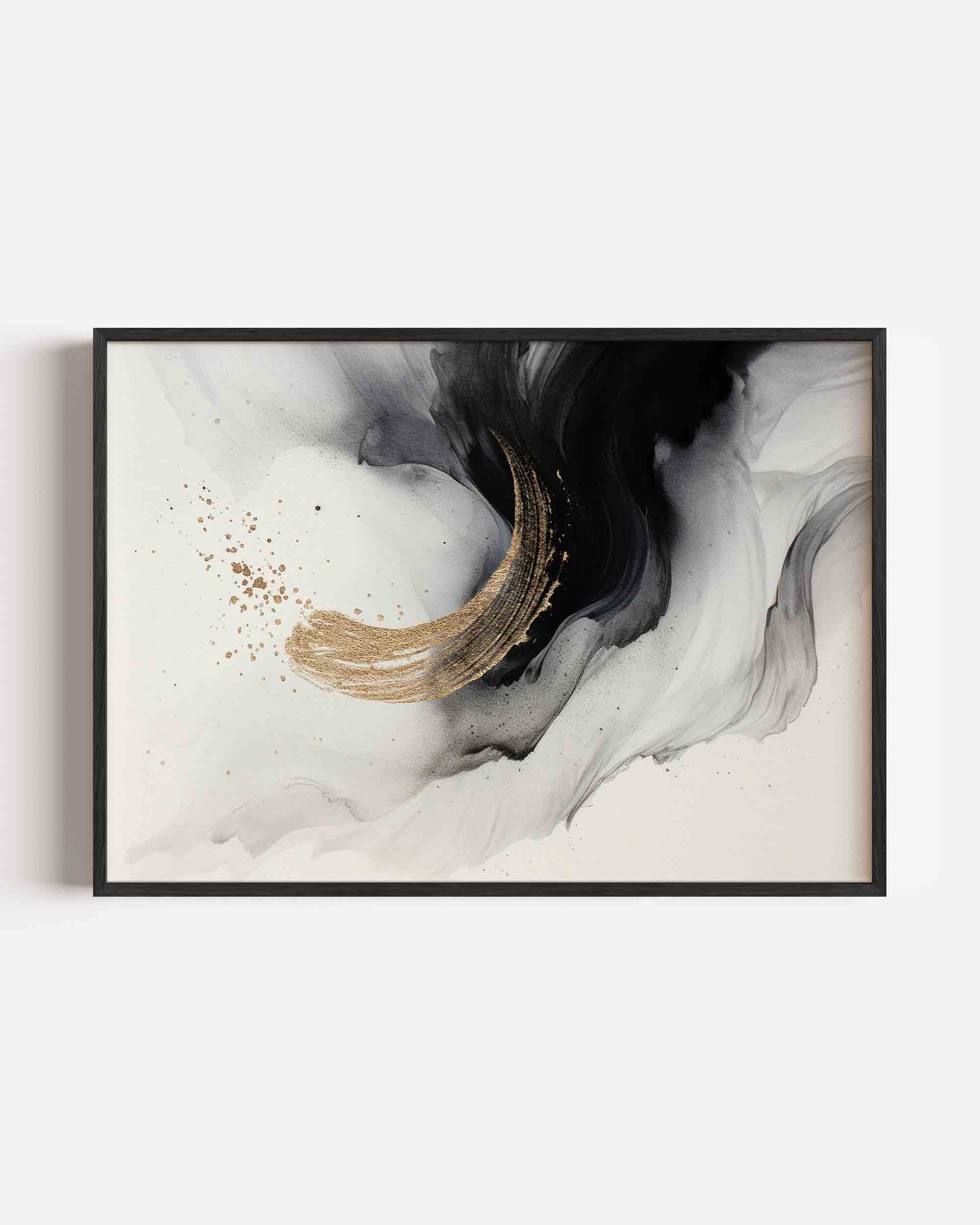 Abstracte penseelstreek Poster