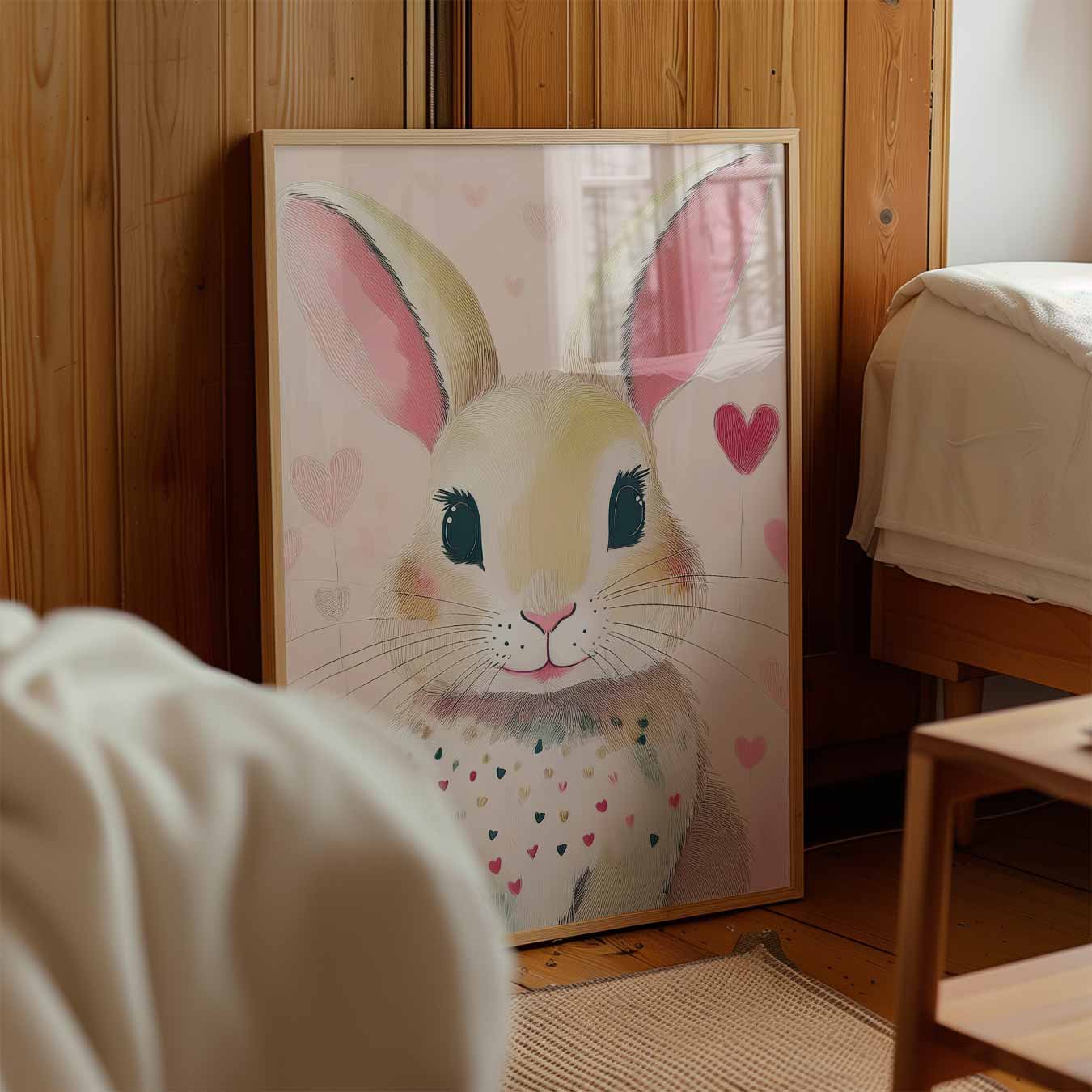 Schattige Konijnenhartjes Poster-WallArtistic