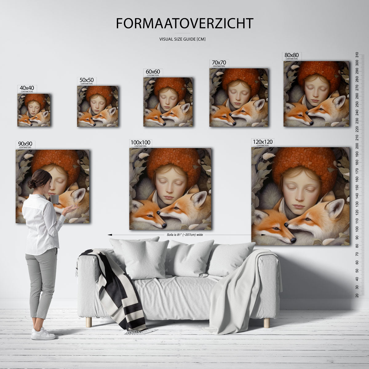 Meisje met vossen Poster