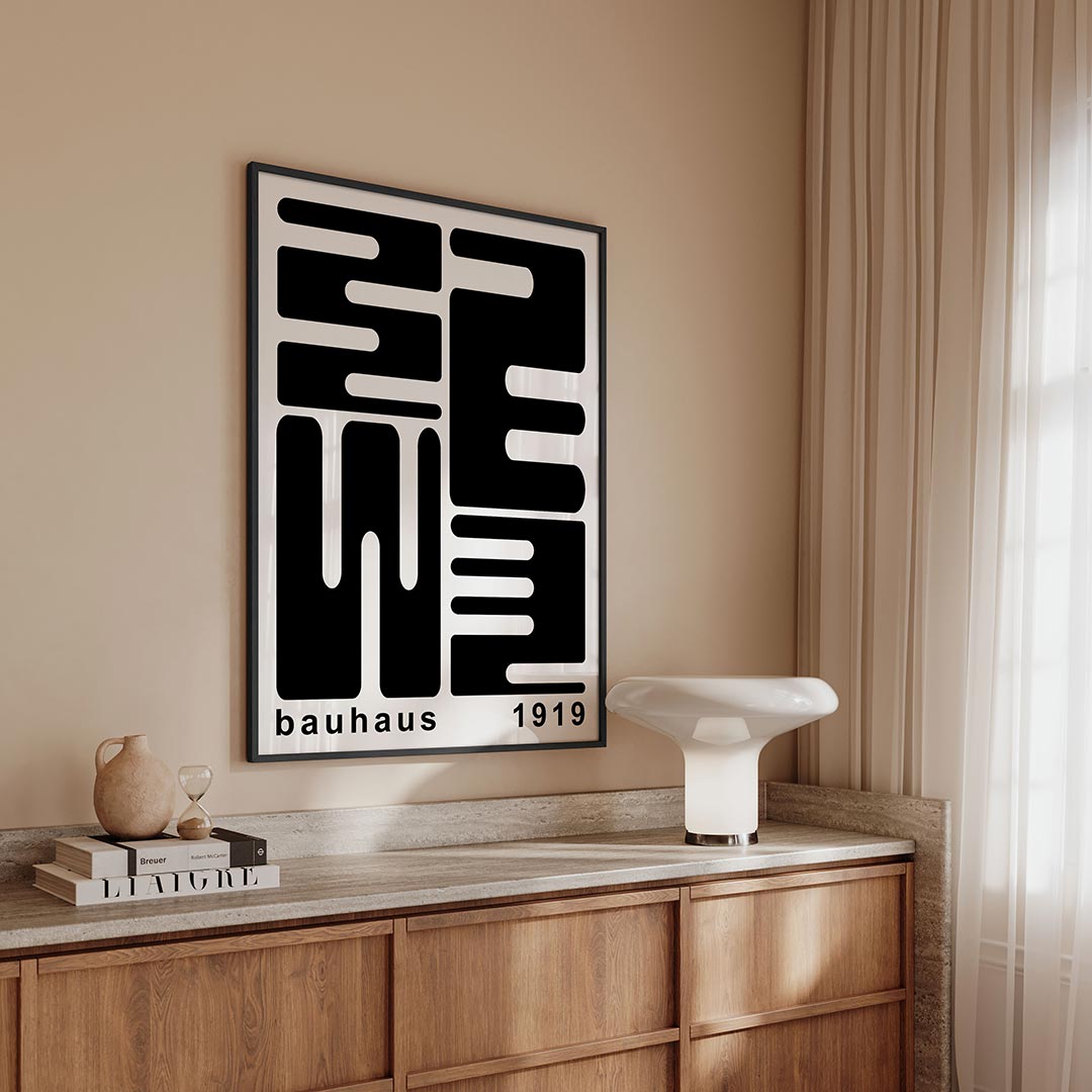 Zwart wit vormen Poster