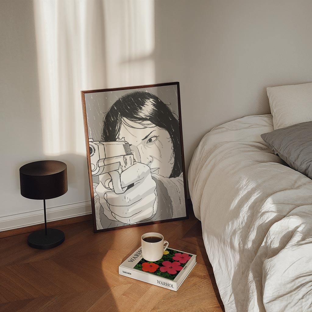 Stoere Vrouw in Actie Poster-WallArtistic