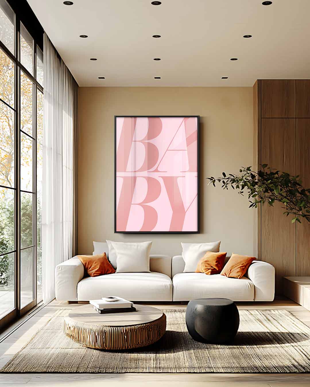 Moderne Typografie Kunst "Baby Kunstwerk-canvas-dibond-plexiglas-wanddecoratie-WallArtistic